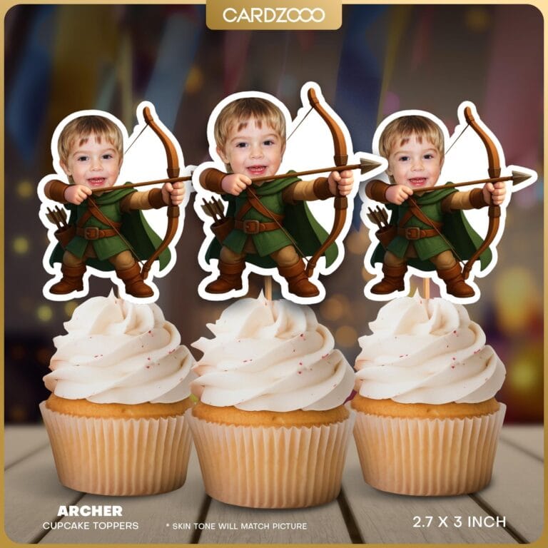 Archer Custom Face Cupcake Toppers