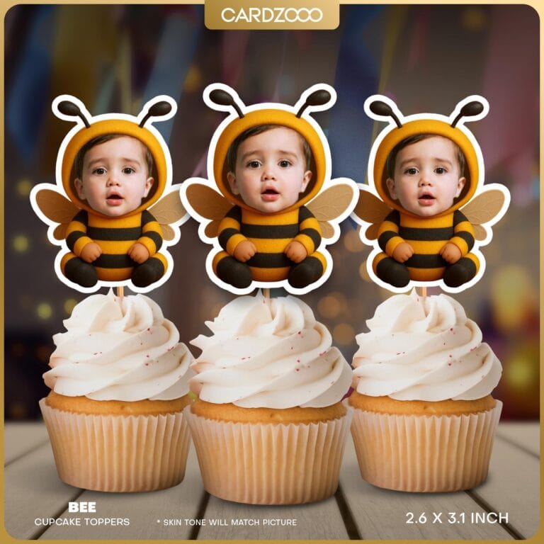 Bee Custom Face Cupcake Toppers