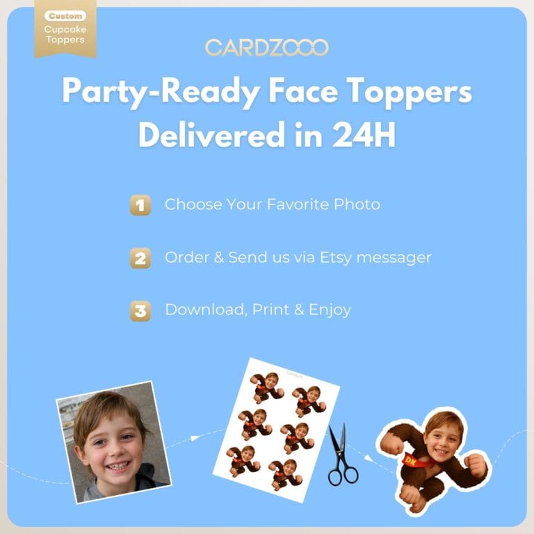 Donkey Kong Custom Face Cupcake Toppers - Image 3