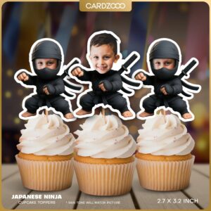 Japanese Ninja Custom Face Cupcake Toppers