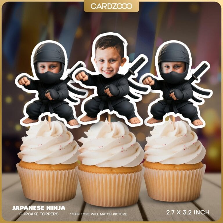 Japanese Ninja Custom Face Cupcake Toppers