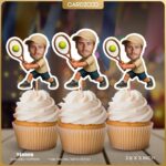 Tennis Player Custom Face Cupcake Toppers