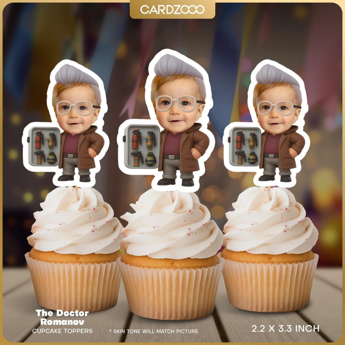 The Doctor Romanov Sabre Custom Face Cupcake Toppers
