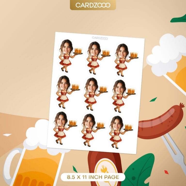 Bavarian Beer Maid Custom Face Cupcake Toppers - Image 2