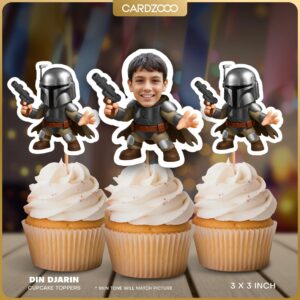 DIN DJARIN Custom Face Cupcake Toppers