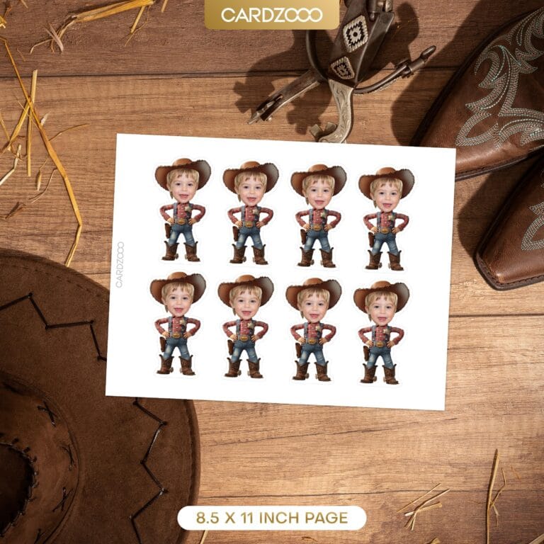 Cowboy Custom Face Cupcake Toppers - Image 2
