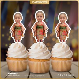 Kimono Custom Face Cupcake Toppers