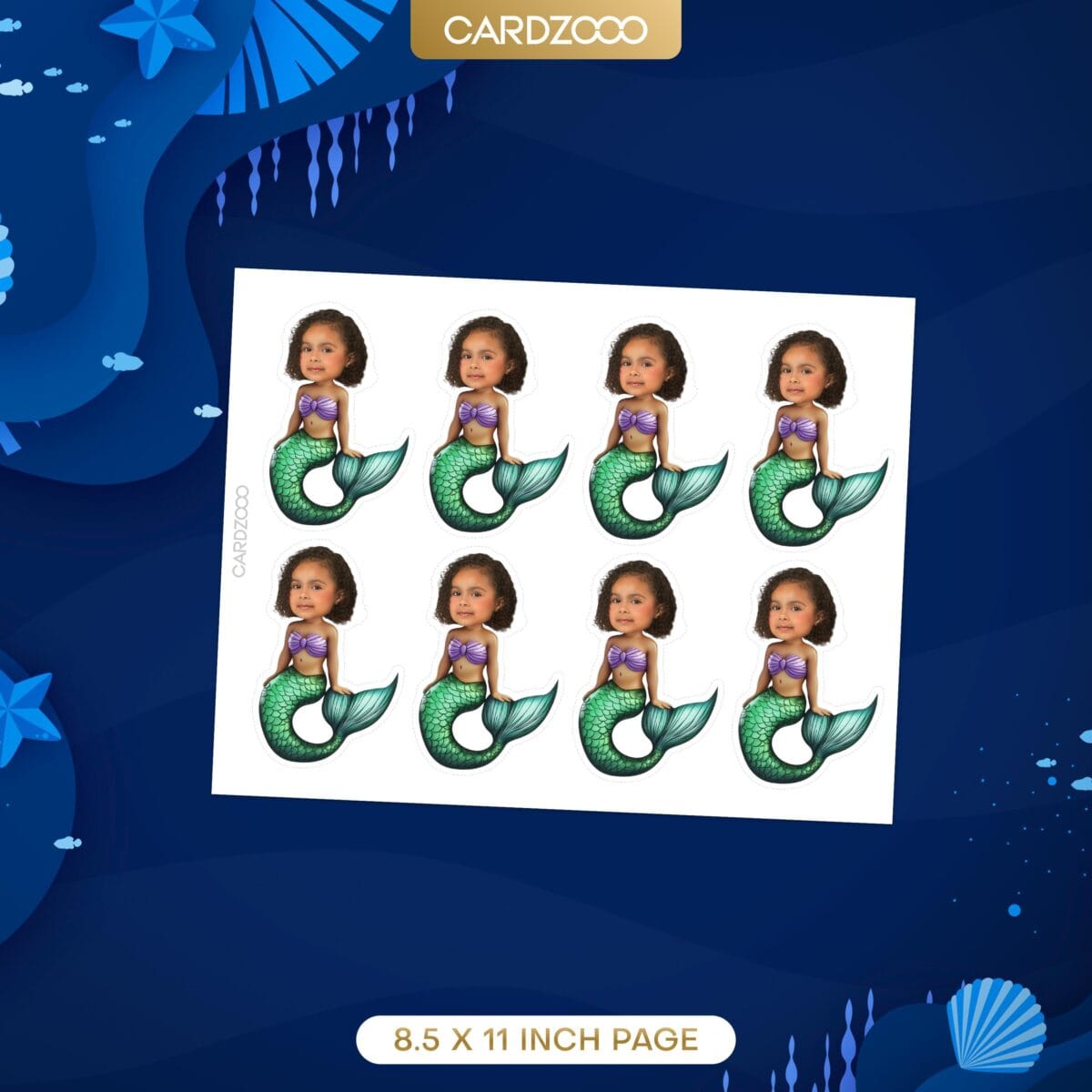 Little Mermaid Custom Face Cupcake Toppers - Image 2