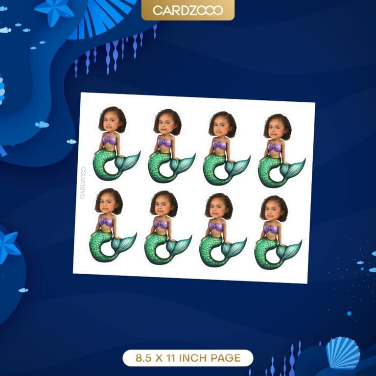 Little Mermaid Custom Face Cupcake Toppers - Image 2