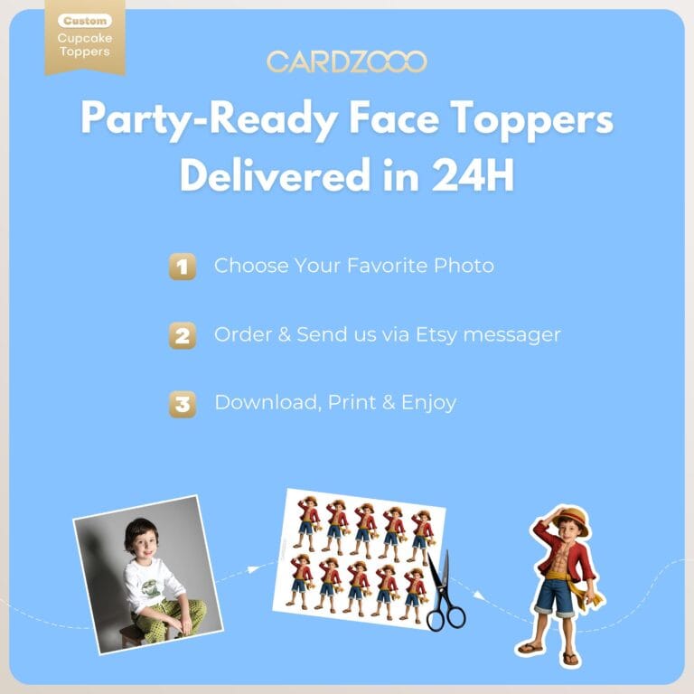 Luffy Personalized Face Cupcake Toppers - Image 3