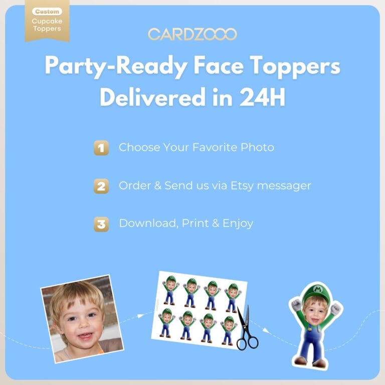 Luigi Custom Face Cupcake Toppers - Image 3