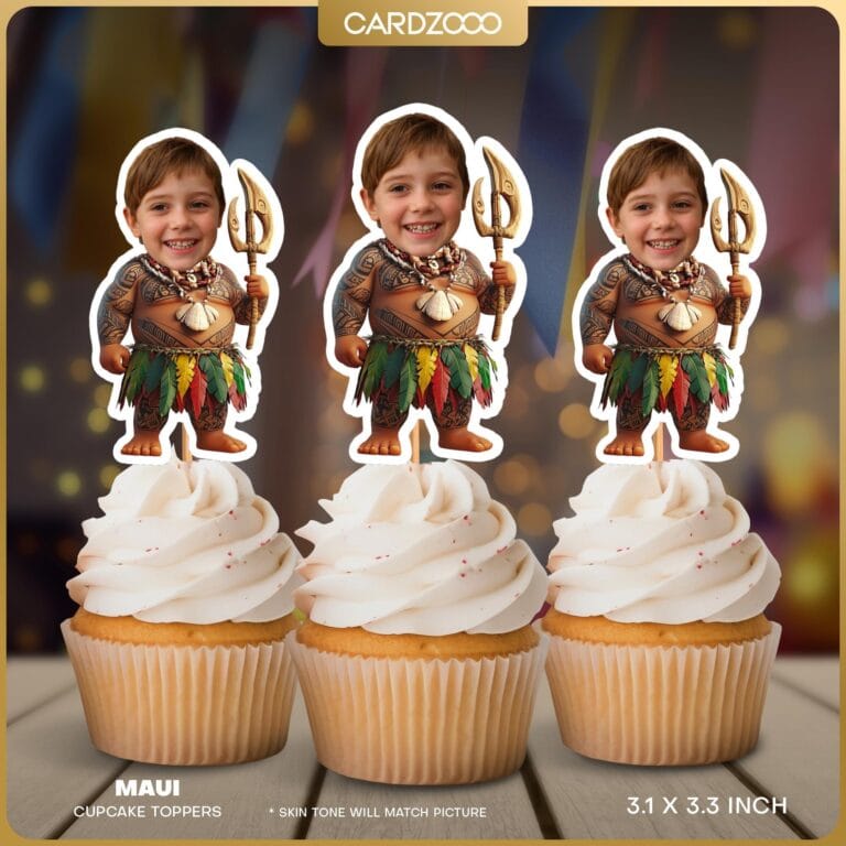 Maui Custom Face Cupcake Toppers