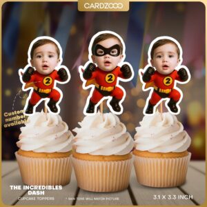 The Incredible Dash Custom Face Cupcake Toppers