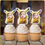 Pikachu Custom Face Cupcake Toppers