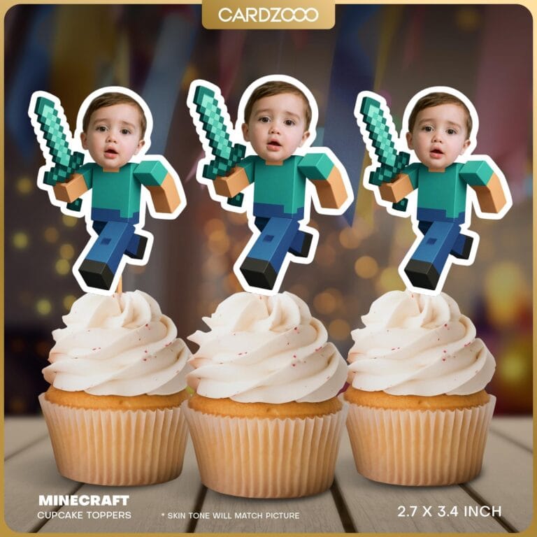 Diamond Sword Custom Face Cupcake Toppers