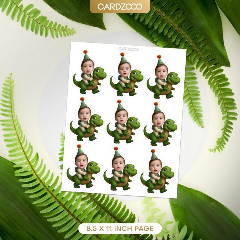 Dinosaur Rider Face Cupcake Toppers - Image 2