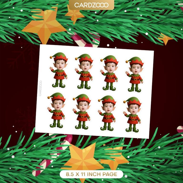 Elf Personalized Face Cupcake Toppers - Image 2