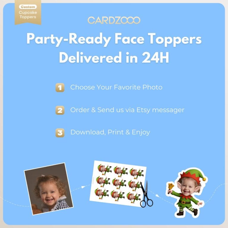 Elf Custom Face Cupcake Toppers - Image 3