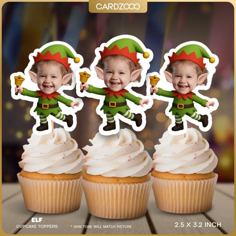 Elf Custom Face Cupcake Toppers