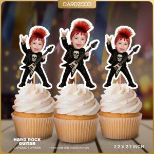 Rockstar Personalized Face Cupcake Toppers