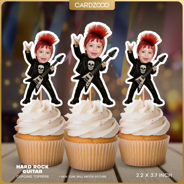 Rockstar Personalized Face Cupcake Toppers