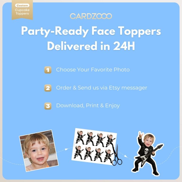 Rockstar Custom Face Cupcake Toppers - Image 3