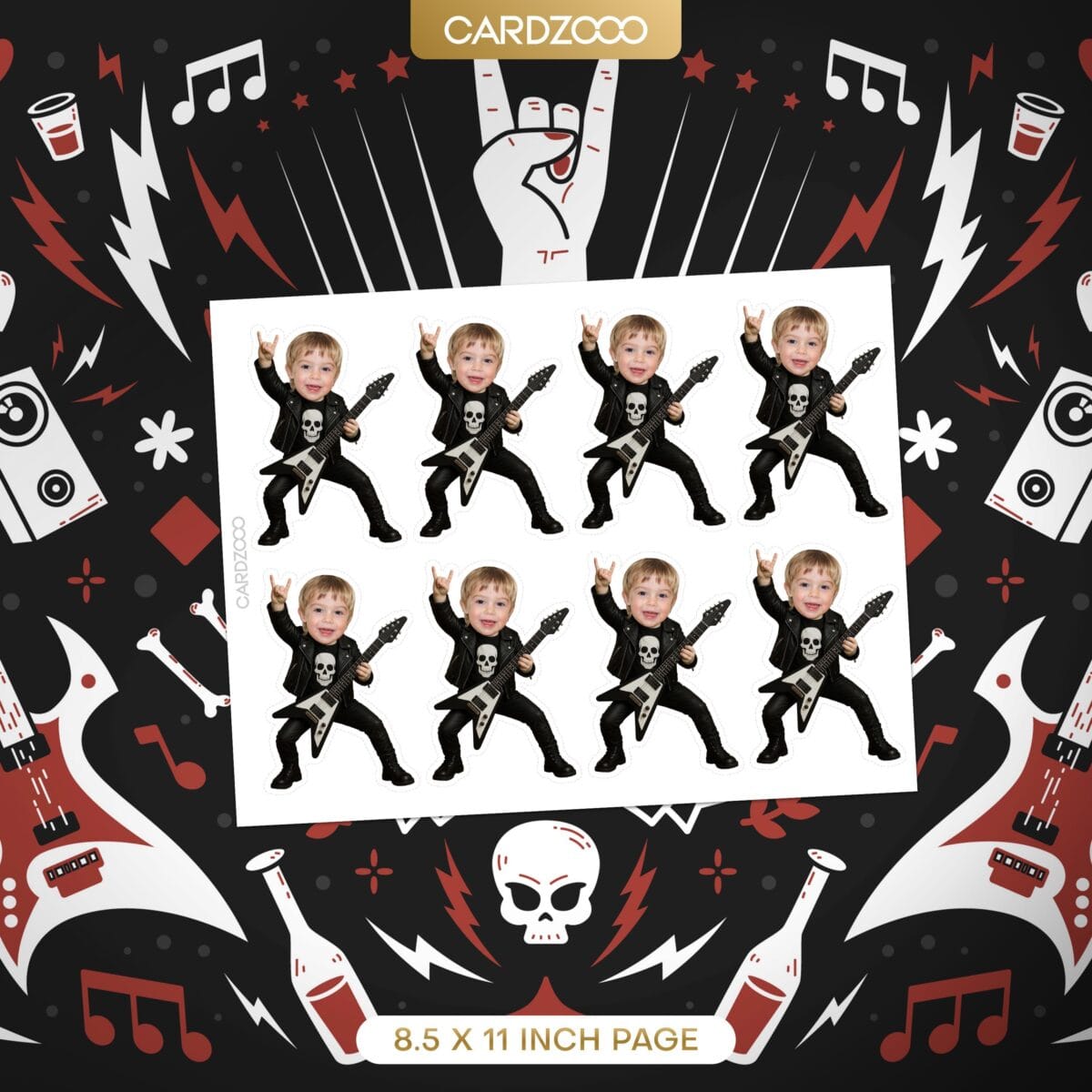 Rockstar Custom Face Cupcake Toppers - Image 2