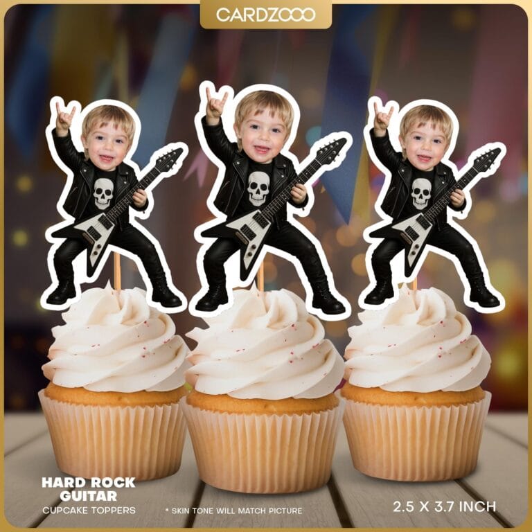 Rockstar Custom Face Cupcake Toppers