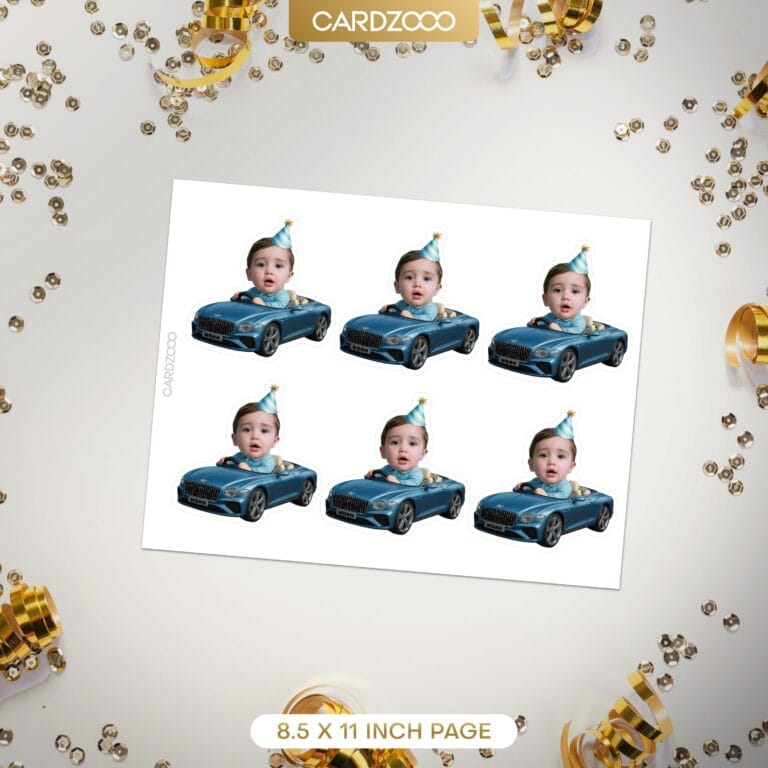 Race Car Custom Face Cupcake Toppers - Image 2