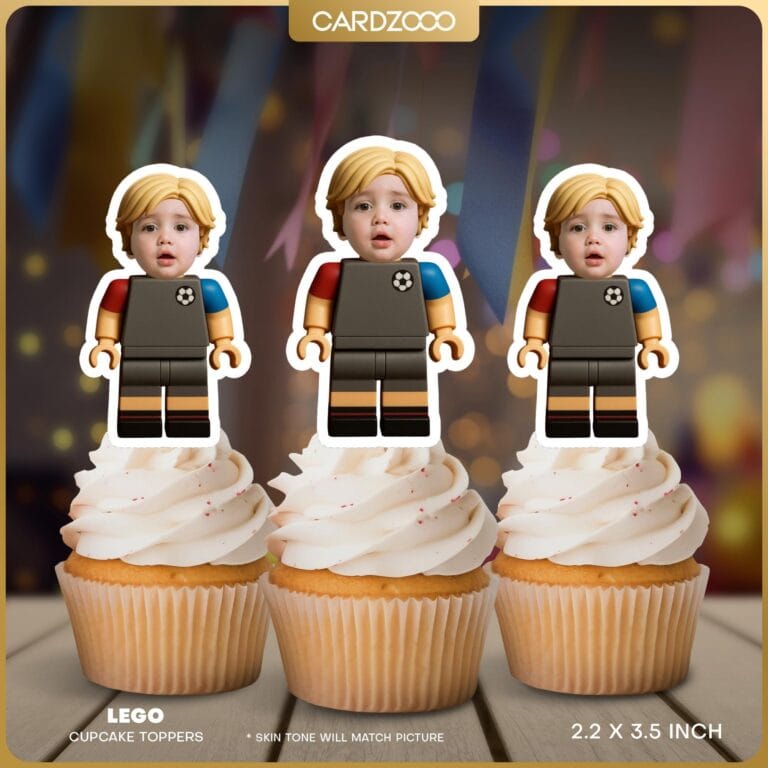 Soccer Brick Custom Face Cupcake Toppers