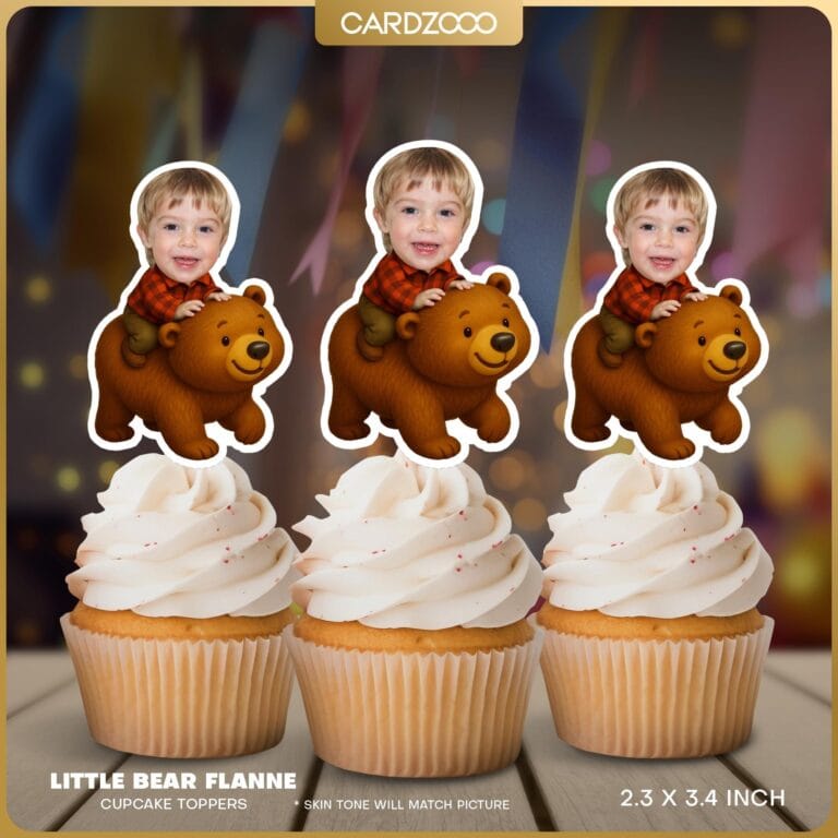 Little Bear Custom Face Cupcake Toppers
