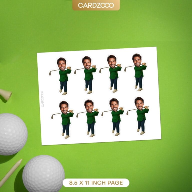 Custom Golf Face Cupcake Toppers - Image 2