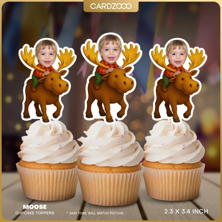 Moose Custom Face Cupcake Toppers