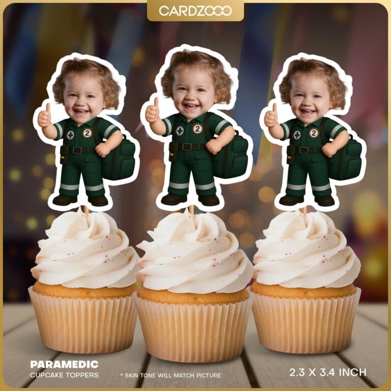 Paramedic Personalized Face Cupcake Toppers