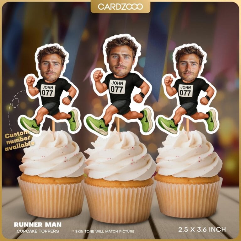Runner Face Cupcake Toppers