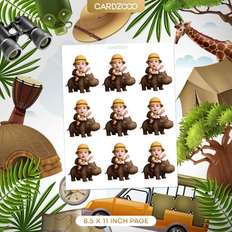 Safari Hippo Face Cupcake Toppers - Image 2