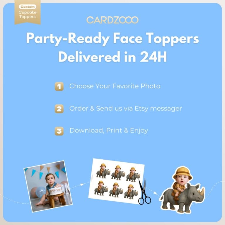 Safari Rhino Face Cupcake Toppers - Image 3