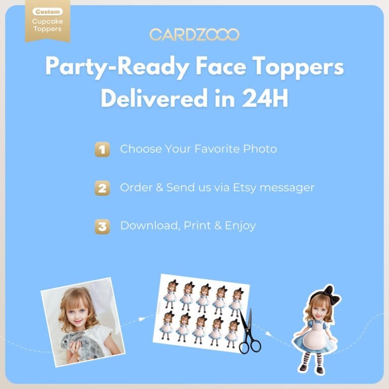Alice's Dreamland Custom Face Cupcake Toppers - Image 3