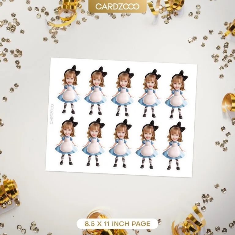 Alice's Dreamland Custom Face Cupcake Toppers - Image 2