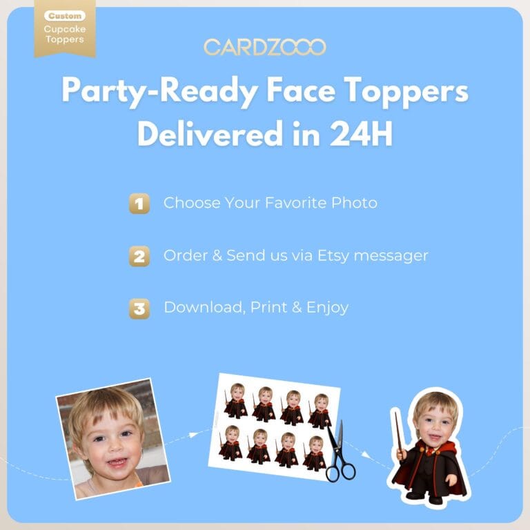 Wizard Custom Face Cupcake Toppers - Image 3