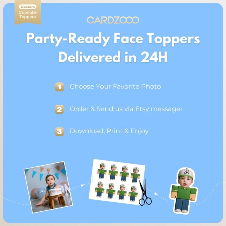 Brick Man Custom Face Cupcake Toppers - Image 3