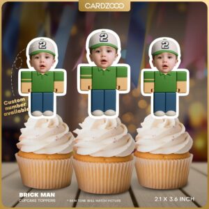 Brick Man Custom Face Cupcake Toppers