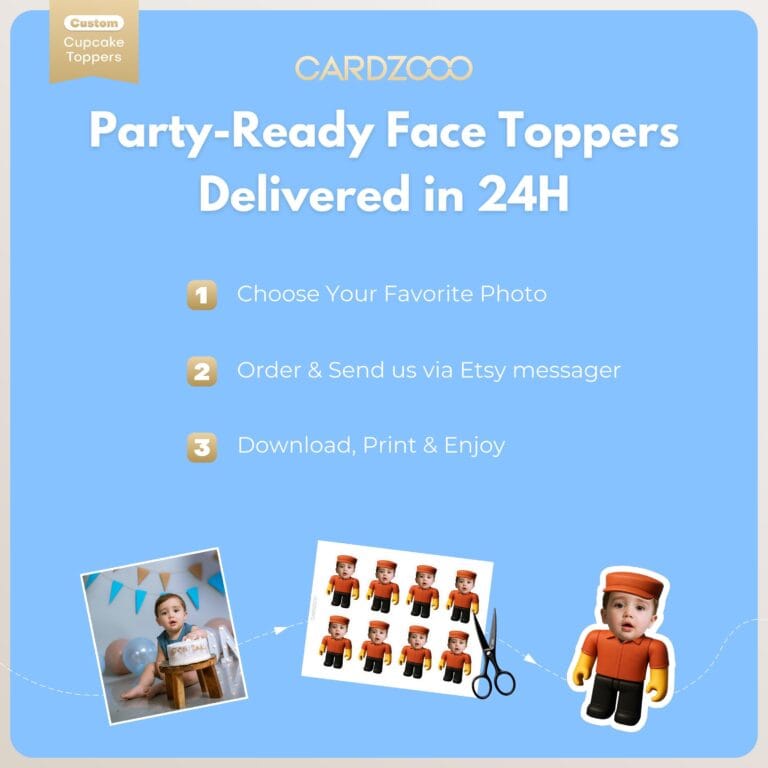 Classic Brick Avatar Custom Face Cupcake Toppers - Image 3