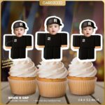 Brick R Cap Custom Face Cupcake Toppers