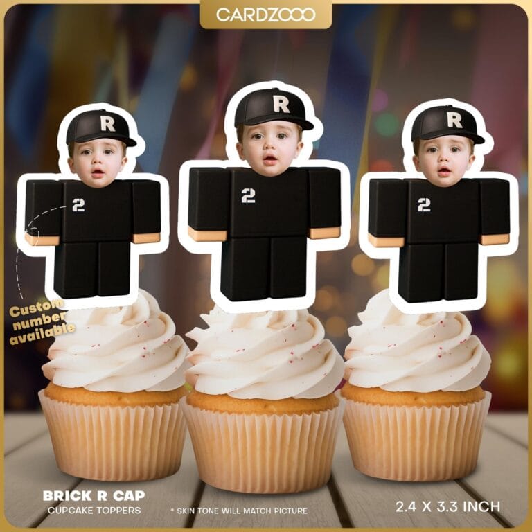 Brick R Cap Custom Face Cupcake Toppers
