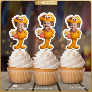 Zoe Personalized Custom Face Cupcake Toppers