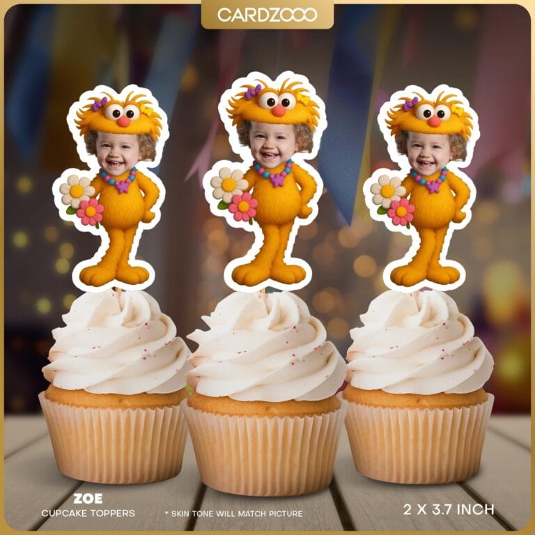 Zoe Personalized Custom Face Cupcake Toppers