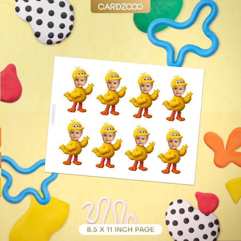 Big Bird Custom Face Cupcake Toppers - Image 2