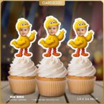 Big Bird Custom Face Cupcake Toppers