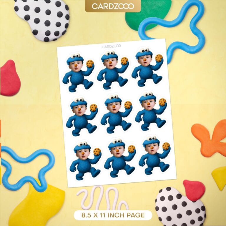 Cookie Monster Custom Face Cupcake Toppers - Image 2